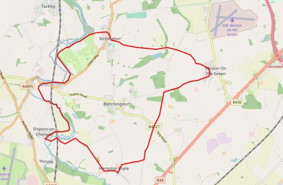 Kirtlington Route Map