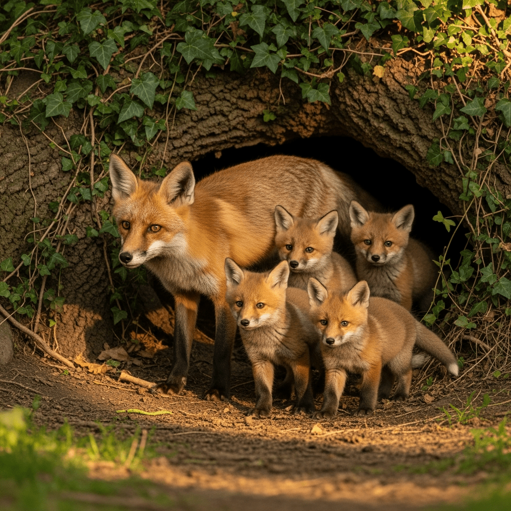 Wild Red Fox Family